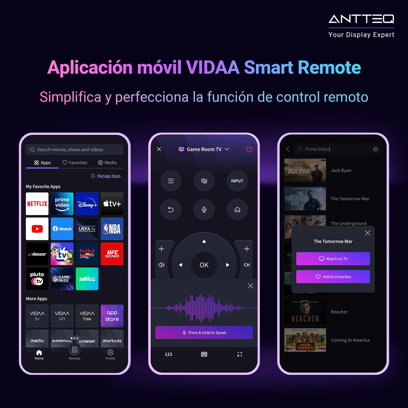 Antteq Vita Smart TV 32 Pulgadas,(Televisores 81cm) 2K D-LED,App Store,Share to TV,Netflix/Youtube/Pluto TV,WiFi,Modelo 2024
