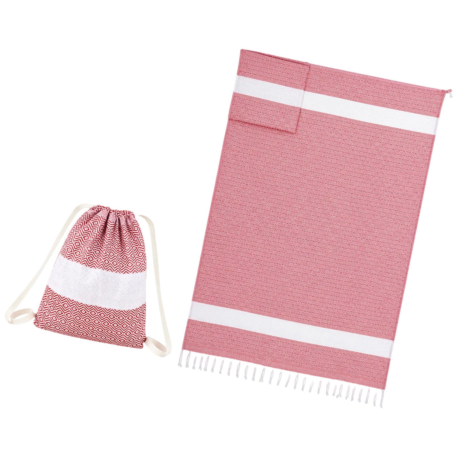 Oxxggkao Stylish Polycotton Beach Towel with Multifunction As Carry Bag Ideal for Swimming Pool and Vacation Beach Towel Pack
