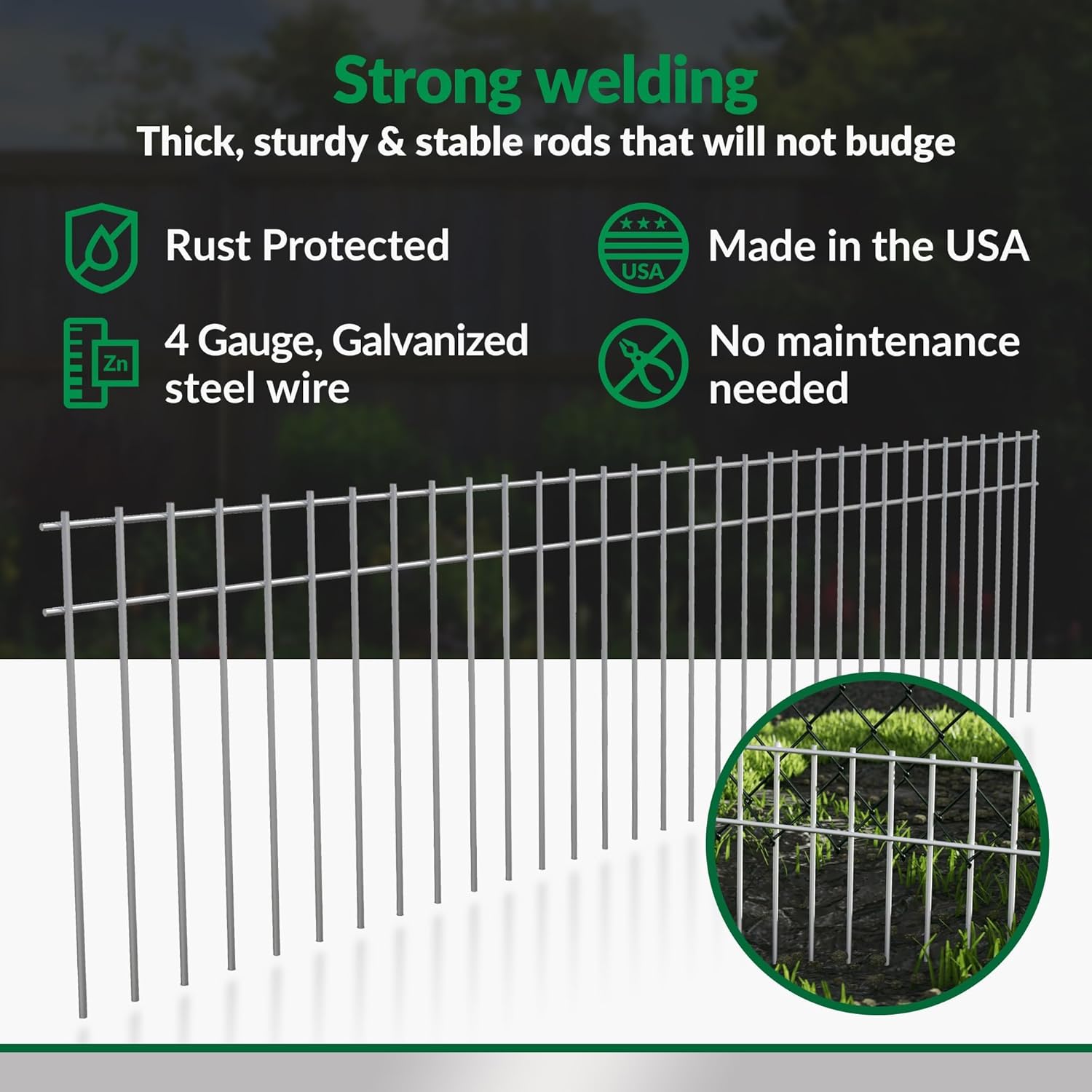 Dig Defence 10 Pack Original Animal Barrier Fence - Commercial Model - Decorative Garden Fence - No Dig Fence for Dogs and Rabbits, Yard and Patio