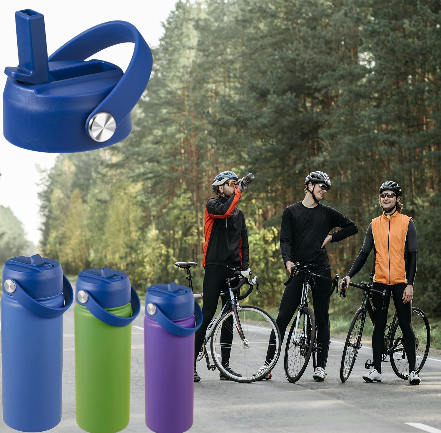 Straw Lid for Hydro Flask, Lids with Straw Compatible with Hydro Flask Wide Mouth 12/18/20/32/40 oz Water Bottles, Leak-Proof Drinking Cap with Replacement Straw, Durable Sport Bottle Lid Accessories - Image 5