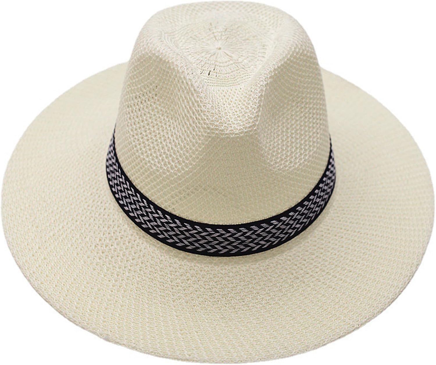 Men's Wide Brim Straw Hat for Father's Day,Panama Hat | Men's Wide Brim Straw Hat, Summer UV Protection Sun Hat, Breathable Panama Hat for Dad Father