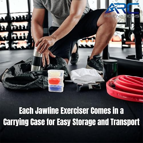 Miniatura 6 de ARC Innovations Ejercitador de mandíbula para hombres y mujeres  3 niveles de resistencia (6 piezas)  Músculo facial, herramienta de escultura de