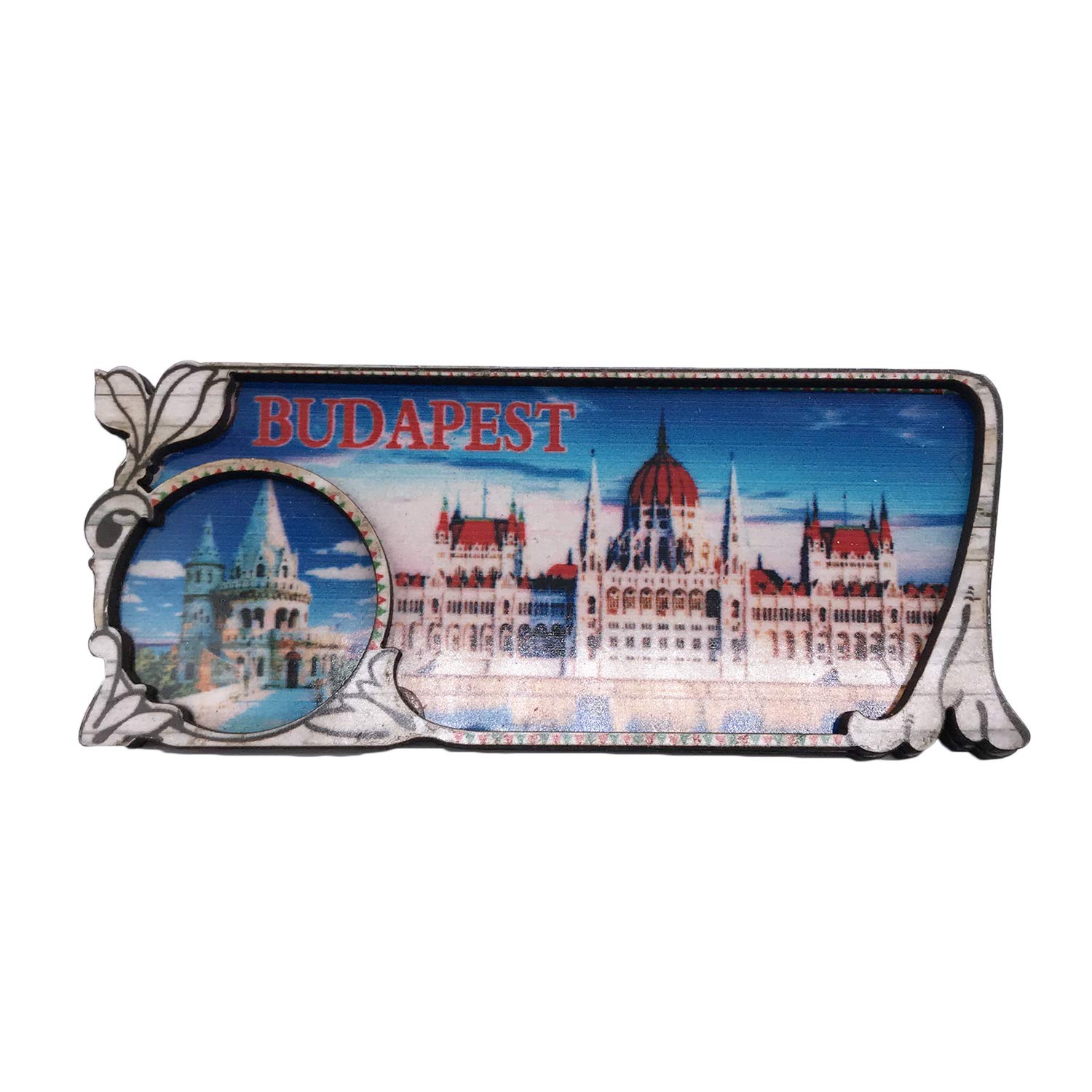 Wedarego Budapest Hungary2 3D Budapest Hungary Refrigerator Magnet Tourist Travel Souvenirs Handmade Wood Craft Magnetic Stickers Home Kitchen Decoration Fridge Magnet Collection Gift