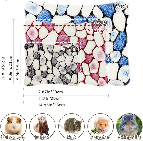Miniatura 8 de 4 alfombrillas cómodas de conejillo de indias, cama suave y cálida de conejo, alfombrillas de cama de hámster para animales pequeños, chinchilla, 1.