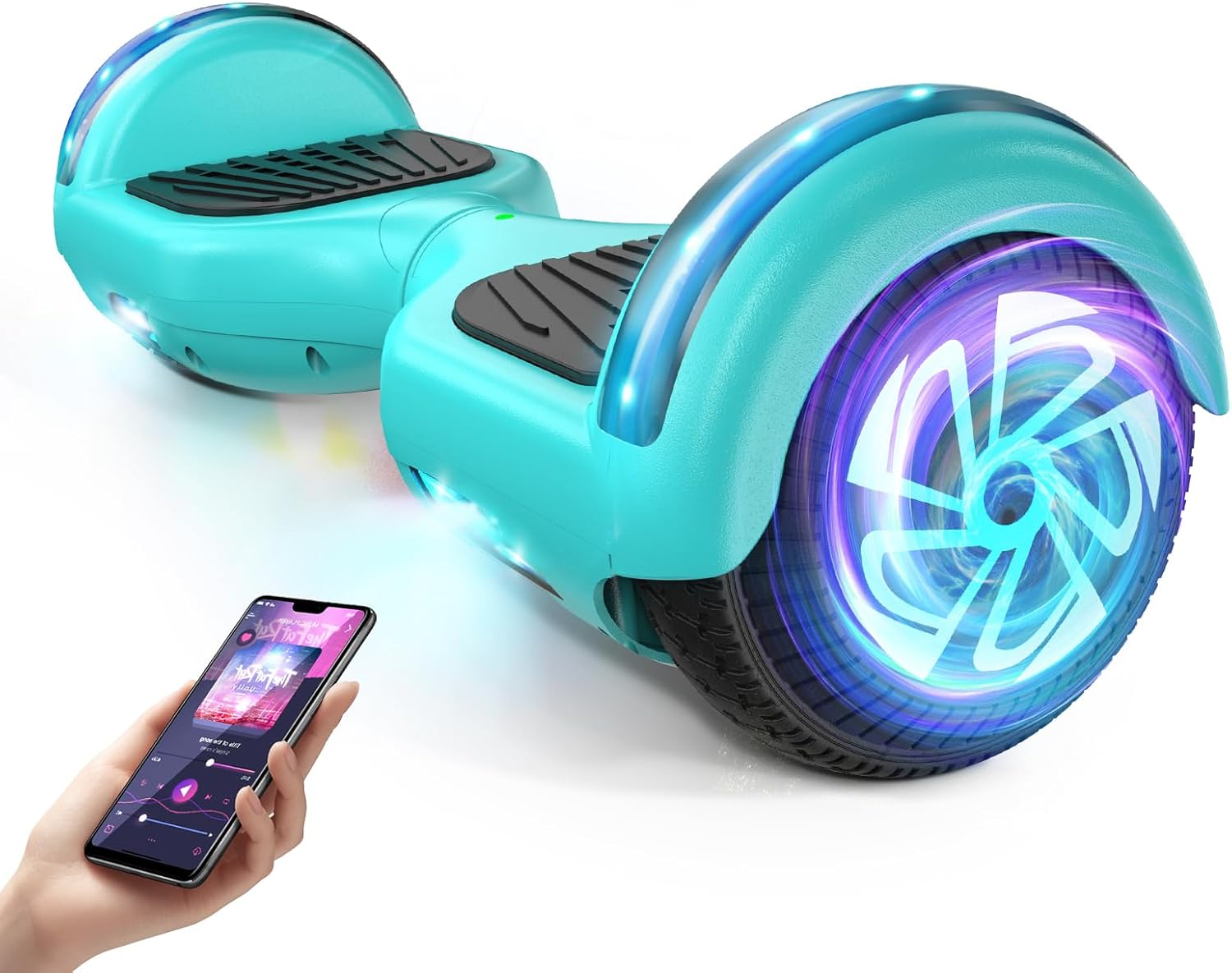 SISIGAD Scooter for Kids Ages 6-12, Bluetooth and 6.5" Colorful Lights Wheels