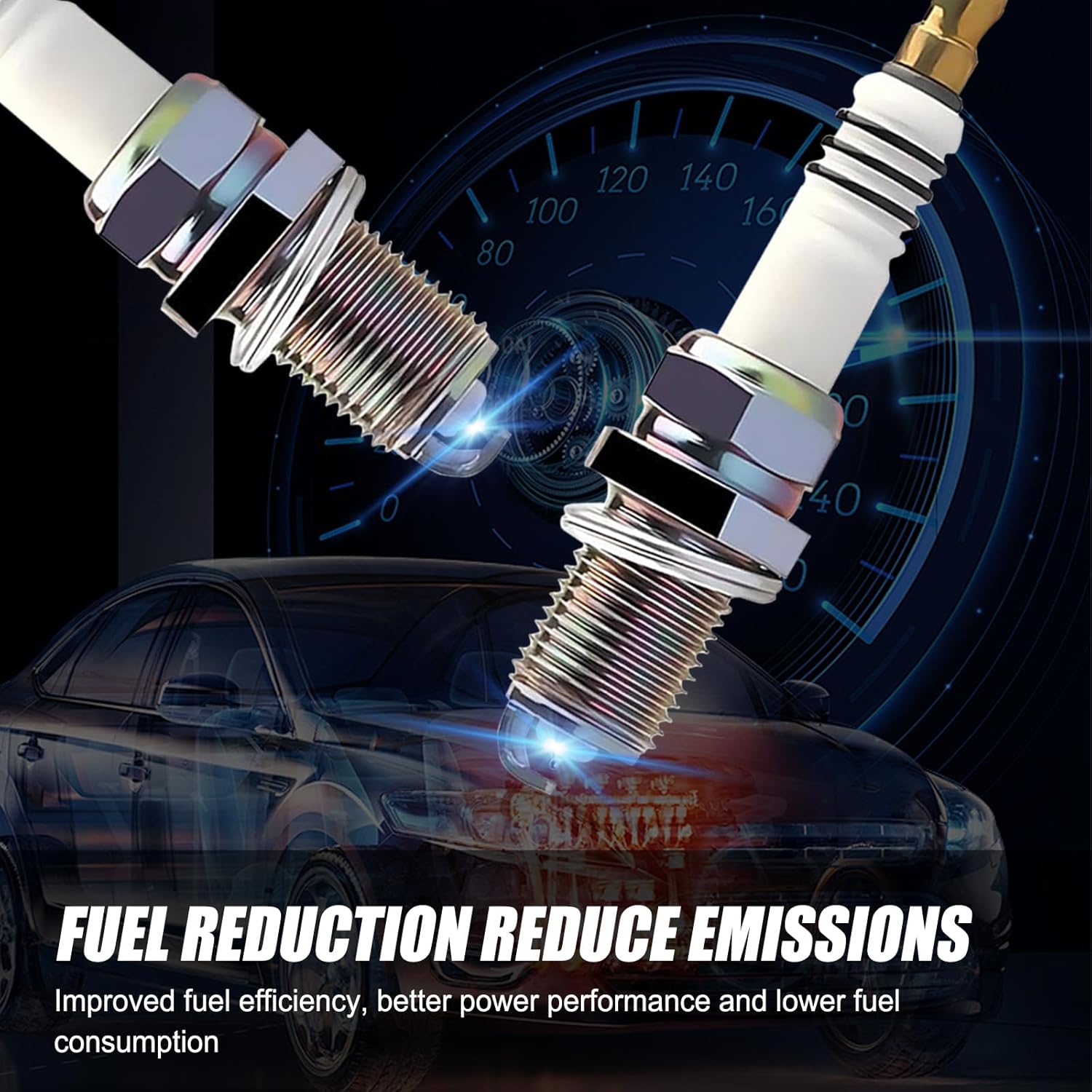 4 PCS Car Spark Plug, Alloy Engine Starts Rapid Ignition to Reduce Fuel Consumption Anti-shake Spark Plug, Modification Replacement Accessories, Compatible with Honda, Mazda, Lexus (Silver)