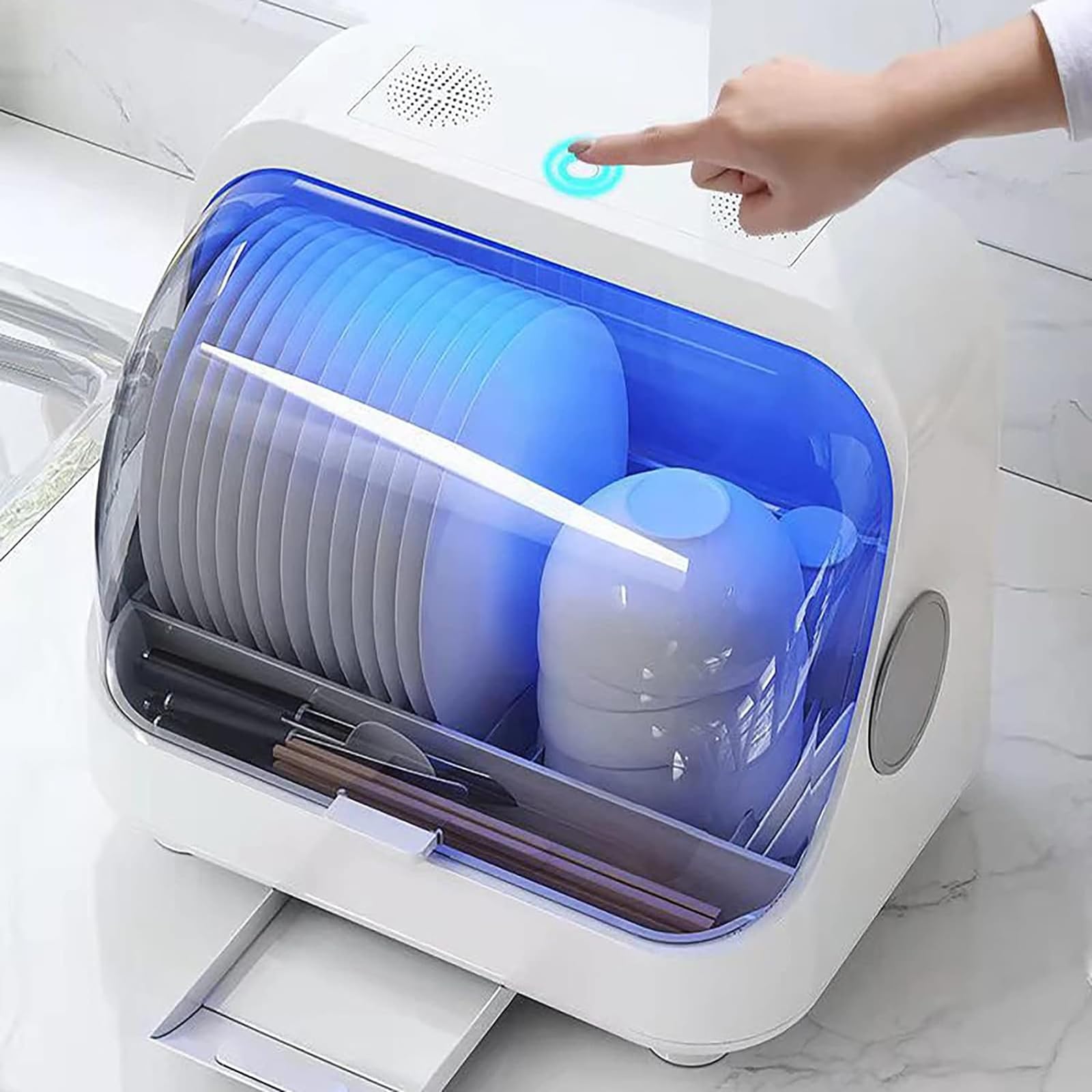 Armadietto per La Pulizia UV, Macchina Multifunzione per La Disinfezione delle Stoviglie, Ricaricabile Tramite USB E capacità di Pulizia del 99,9%, Funzionamento con Un Solo Tasto, per Casa