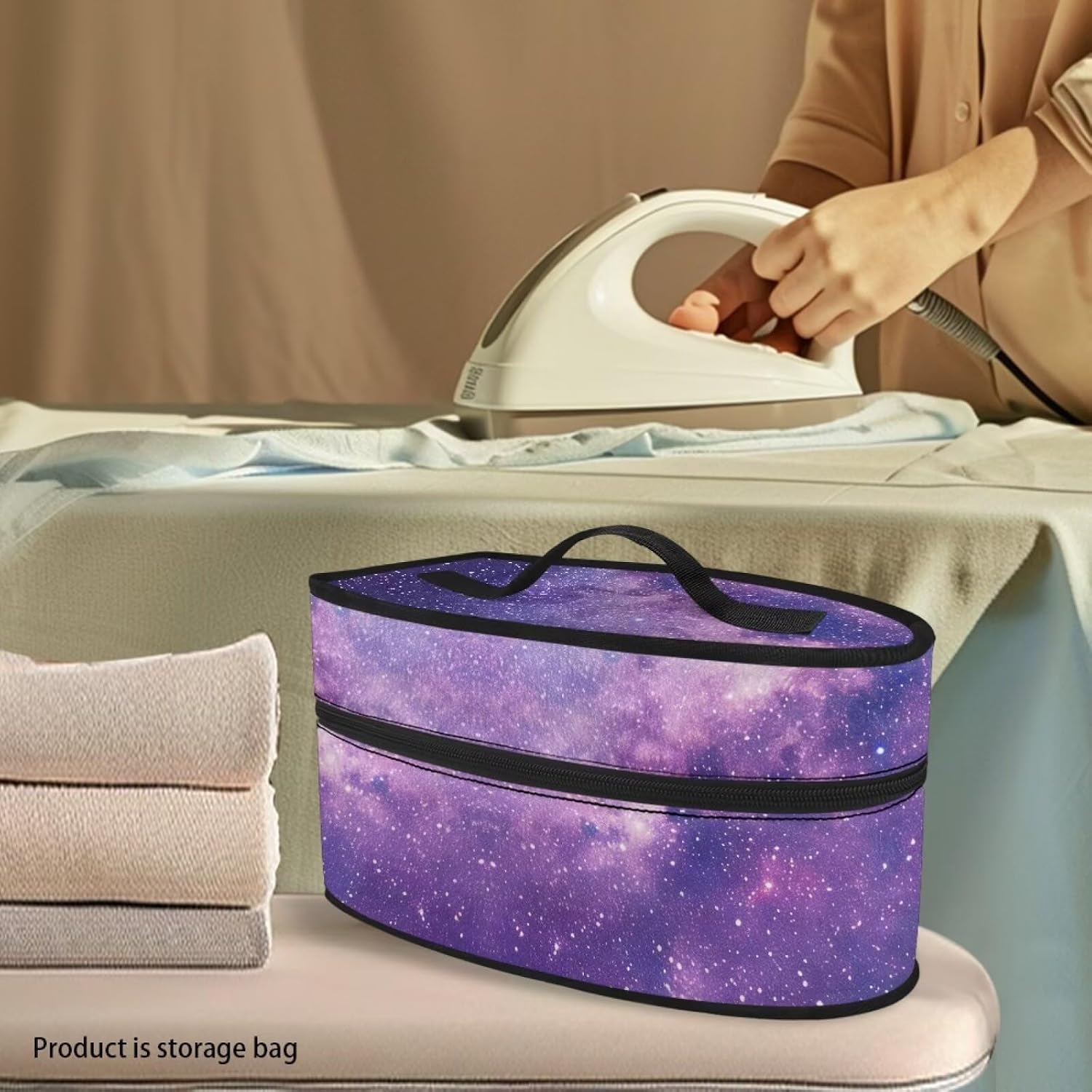 Galaxy Print Steam Iron Case Portable Travel Steamer Carrier Bag with Handle Handheld Travel Bag Iron Accessories, Case Only