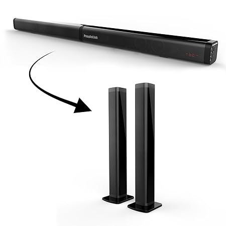 PeopleLink Speakerbar, Premium wirelss Sound bar for Crystal Clear Sound, Perfect for Tv & Office Use | Bluetooth 5.0, HDMI, USB, AUX, LED Indicator, Remote Control | Enhance Your Audio Experience