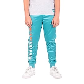 Ultra Game NFL Official Youth Super Soft Game Day Jogger Sweatpants, Miami Dolphins, Team Color, 10-12
