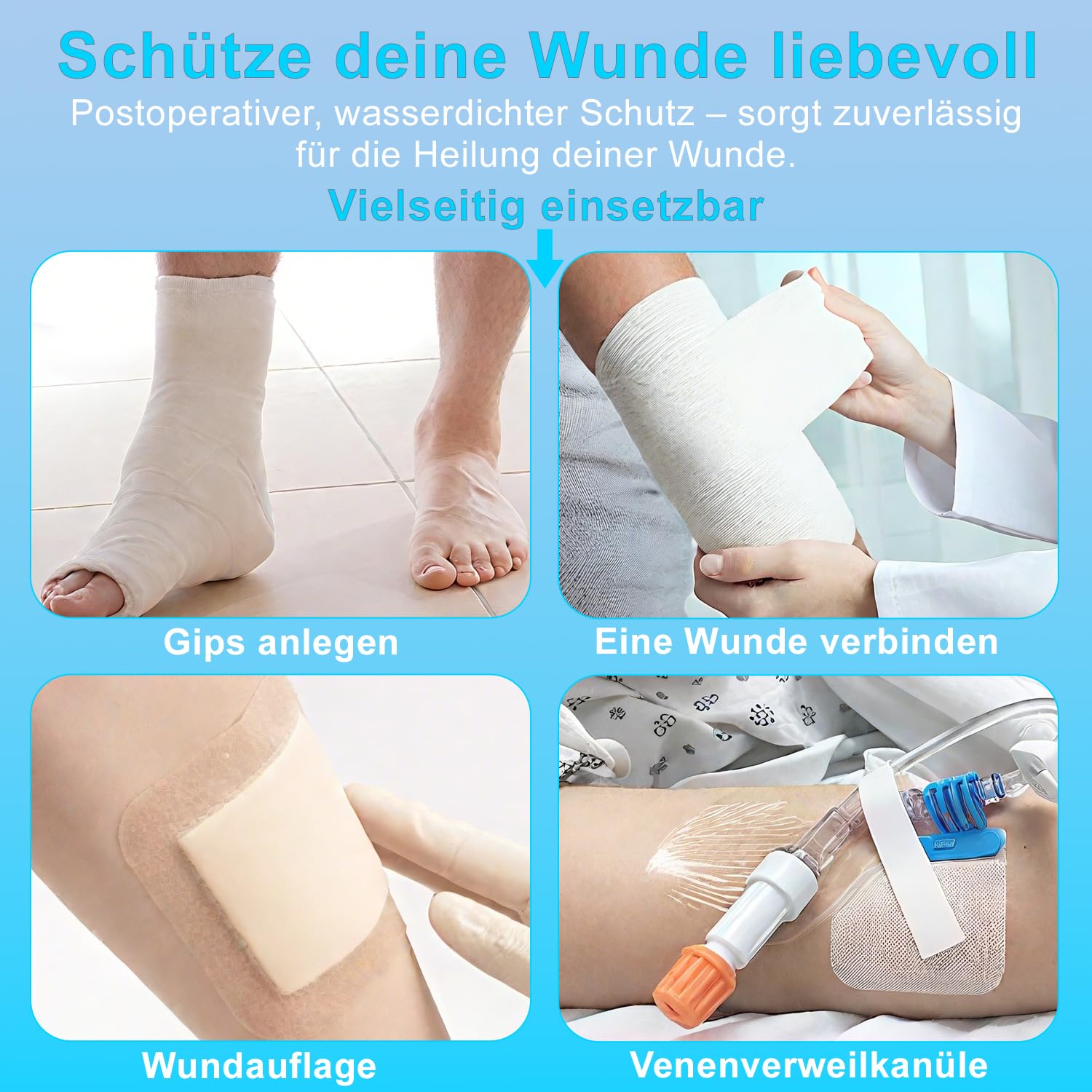 MLZTINGR Protezione impermeabile in gesso per braccio e mano: protezione doccia per adulti, protezione bendaggio per intonaco e gesso