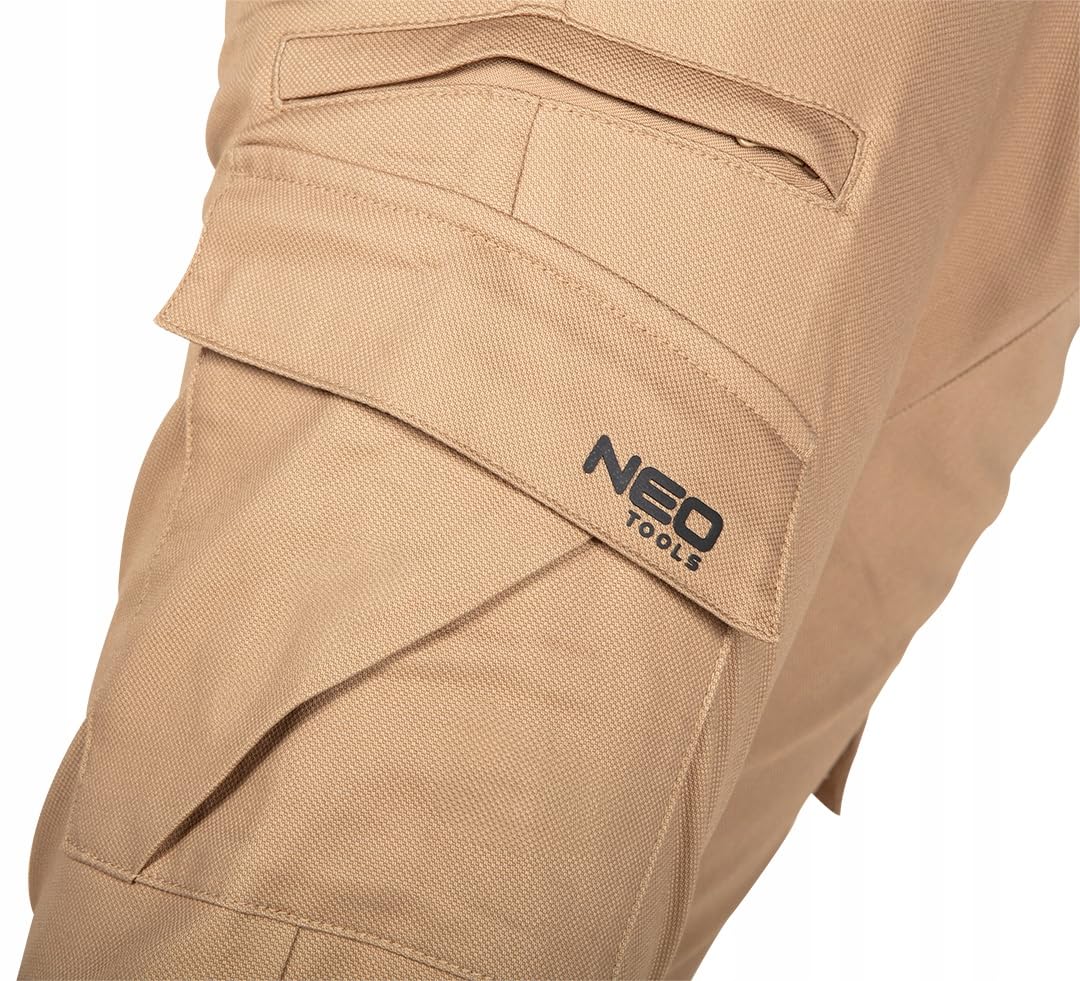 NEO TOOLS Pantalones cargo de algodón para hombre con bolsillos, pantalones de trabajo, chinos, tácticos, para exteriores, para caza, senderismo, pantalones de trabajo, elásticos, tallas XS-3XL