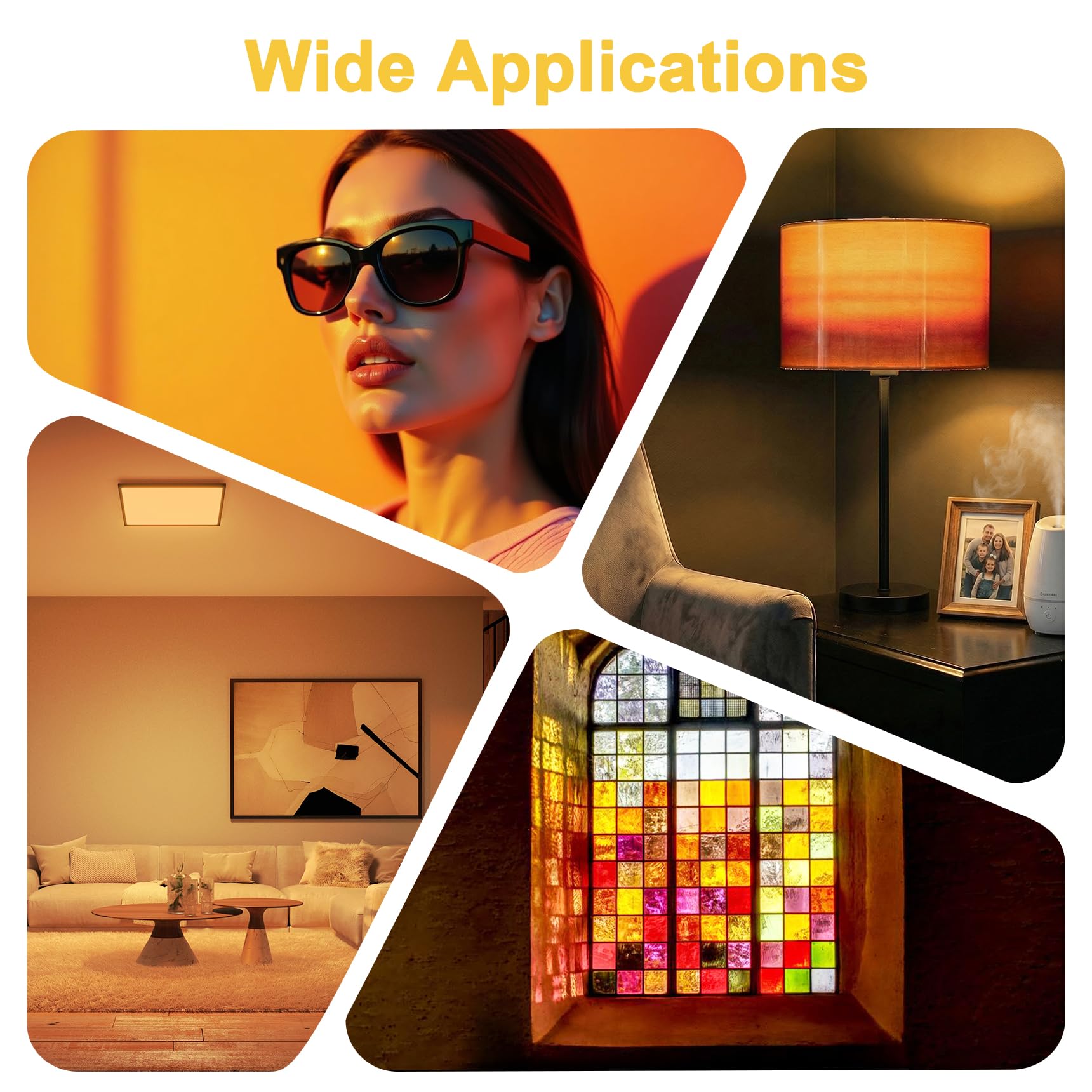 Selens 4 filtros de iluminación naranja CTO, corrección de color, superposiciones transparentes, película de lámina para foco estroboscópico de 800 W
