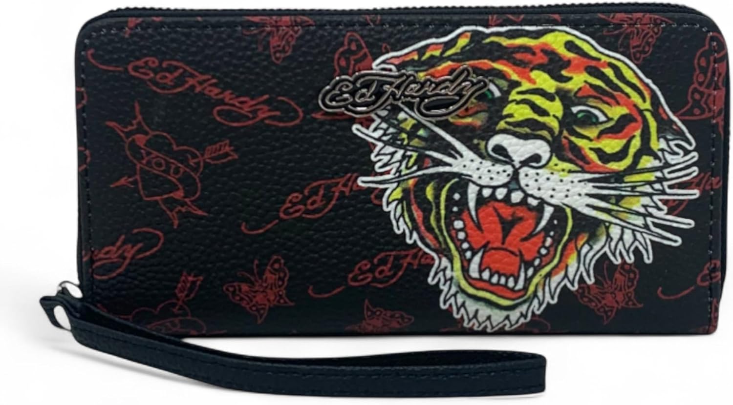 ED HARDY Women's Zip Around Wallet with Wrist Strap
