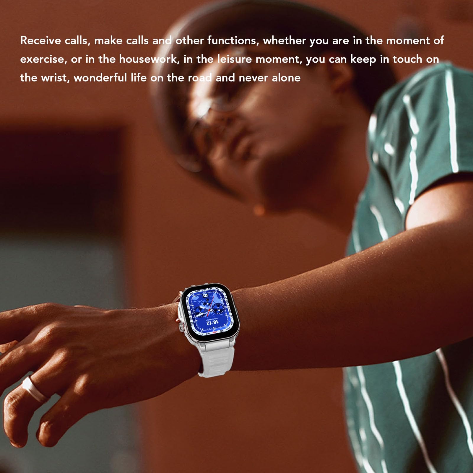 Cocoarm Montre Intelligente Bluetooth, écran AMOLED de 2,06 Pouces (Silver)