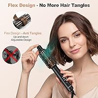 Vista 1 de Plancha rizadora de cepillo, rizador para cabello corto, 3 temperaturas ajustables, cepillo de rizador de 1 pulgada con calor rápido de 30 segundos