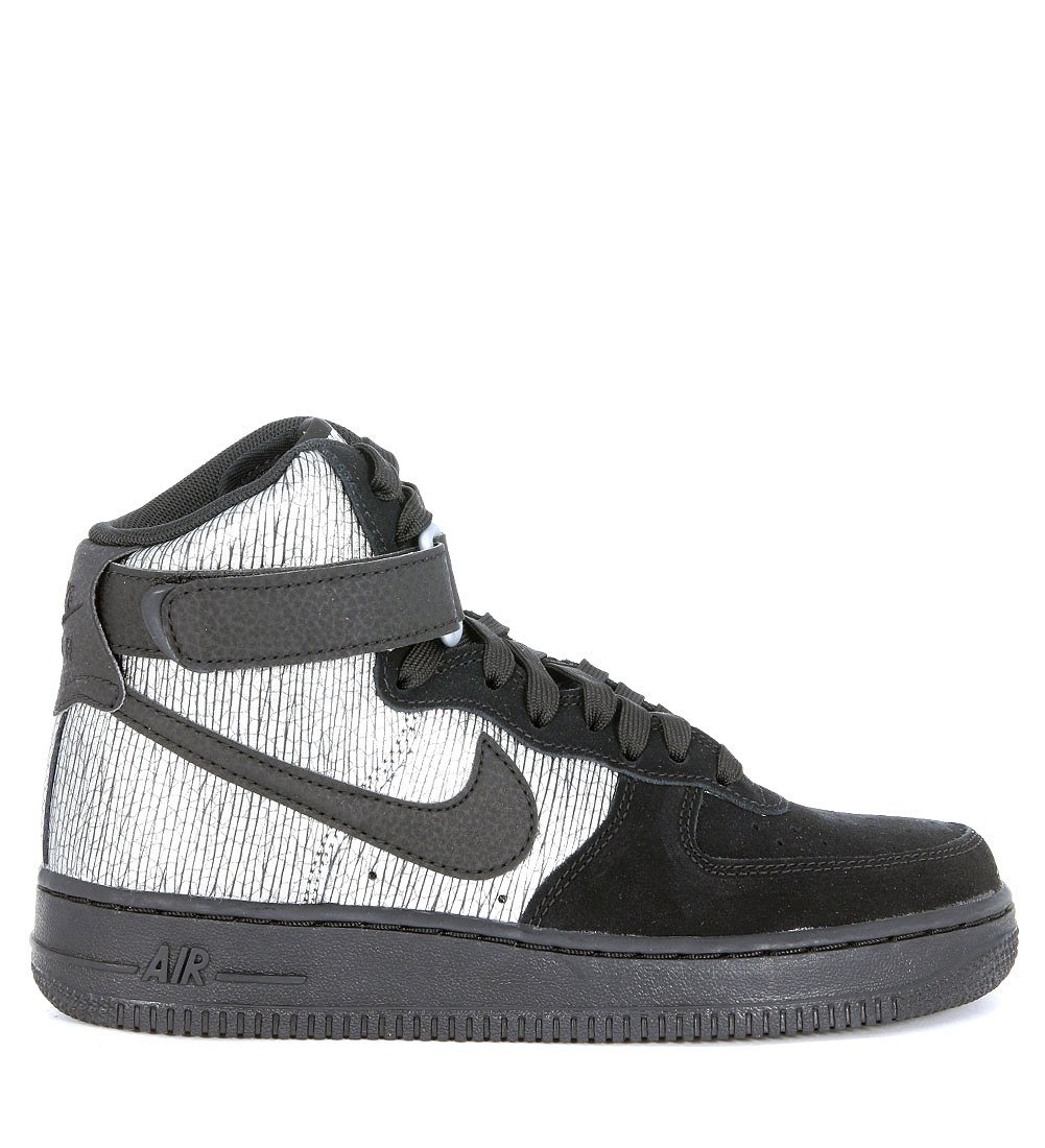 Nike Air Force 1 Hi Premium Black/Silver 654440-003 (Size: 6.5)