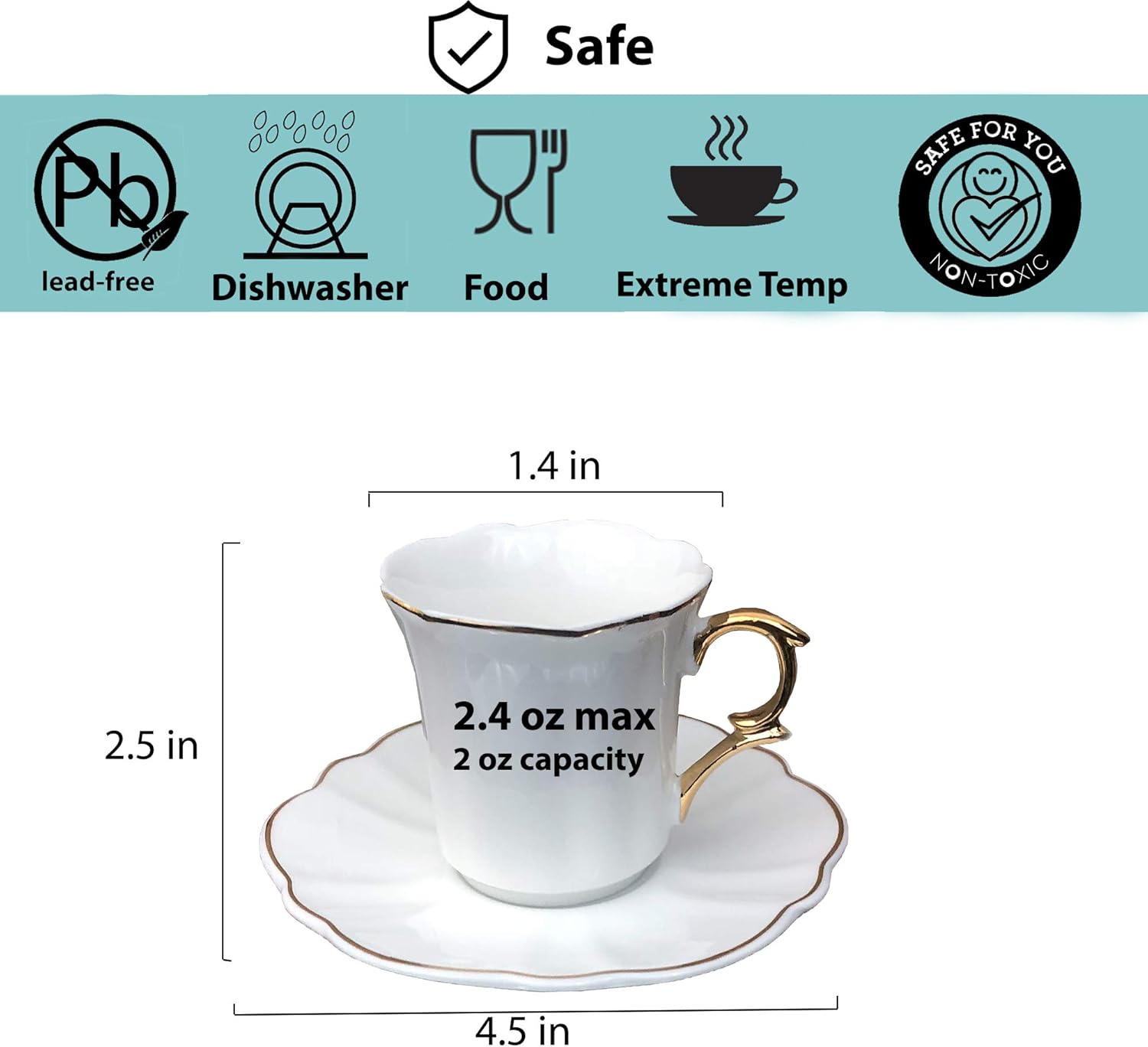 Buу 1 gеt 1 BTaT- Small Espresso Cups and Saucers, Set of 6 Demitasse Cups (2.4 oz) with Gold Trim and Gift Box, Small Coffee Cup, White Espresso Cup, Turkish Coffee Cup, Porcelain Espresso Cup Buу 2 gеt 3 BTaT- Small Espresso Cups and Saucers, Set of 6 Demitasse Cups (2.4 oz) with Gold Trim and Gift Box, Small Coffee Cup, White Espresso Cup, Turkish Coffee Cup, Porcelain Espresso Cup