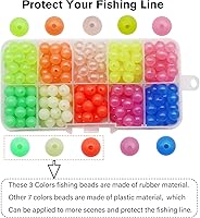 Vista 17 de Dovesun Cuentas de pesca que brillan en la oscuridad, cuentas de pesca para agua salada, 1035 unids/600 piezas/250 piezas/120 cuentas coloridas