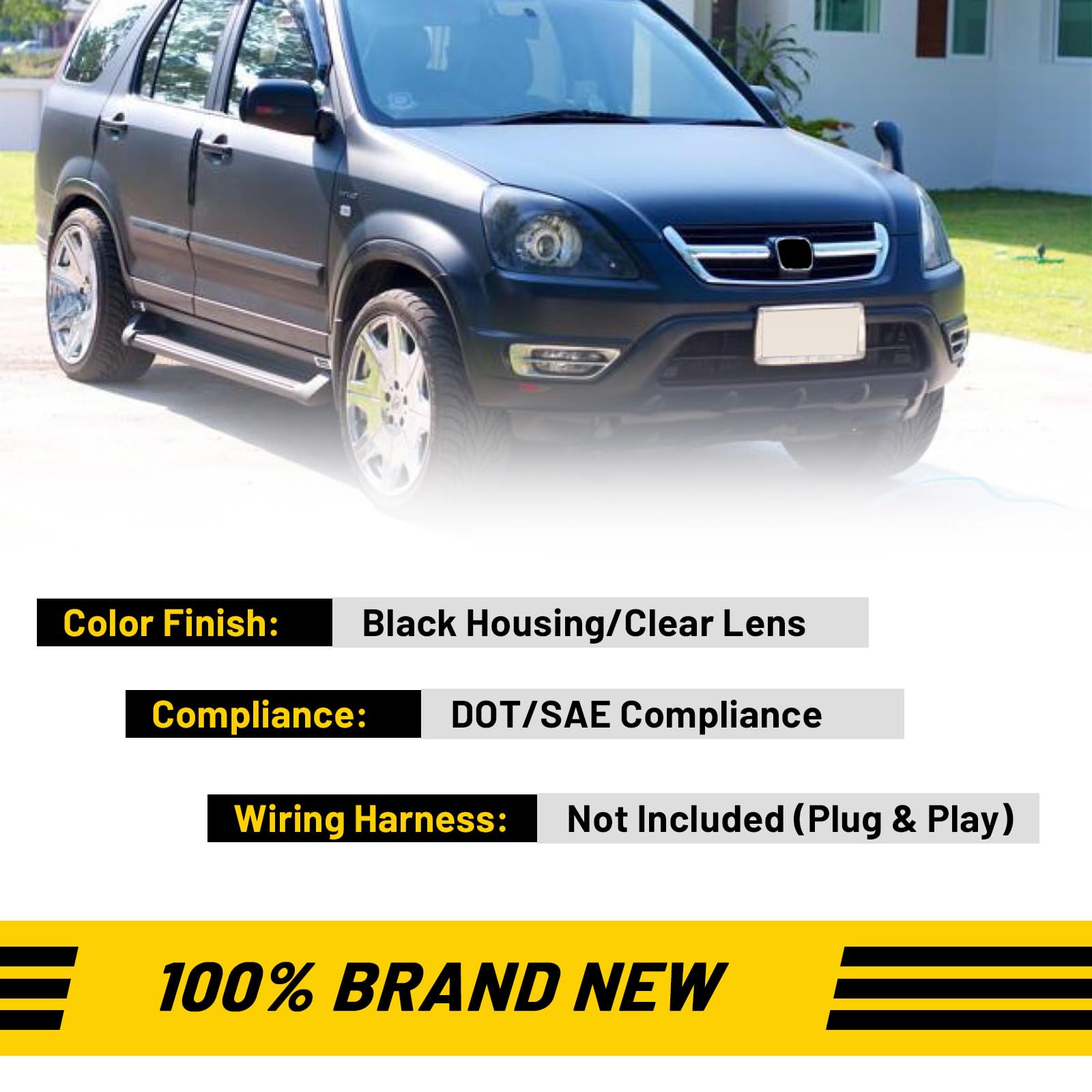 AUTOFREE Fog Lights for Honda CRV 2002-2004 with 9006 12V51W Bulbs Fog Lamps Replacement Included Wiring Kits & Switch- 1 Pair (Clear Lens)