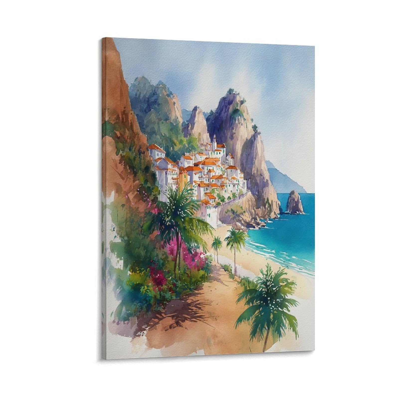XWYMXZ Cabo San Lucas Watercolor Painting Mexico Travel Poster 08x12inch(20x30cm) Vintage Watercolor Canvas Art