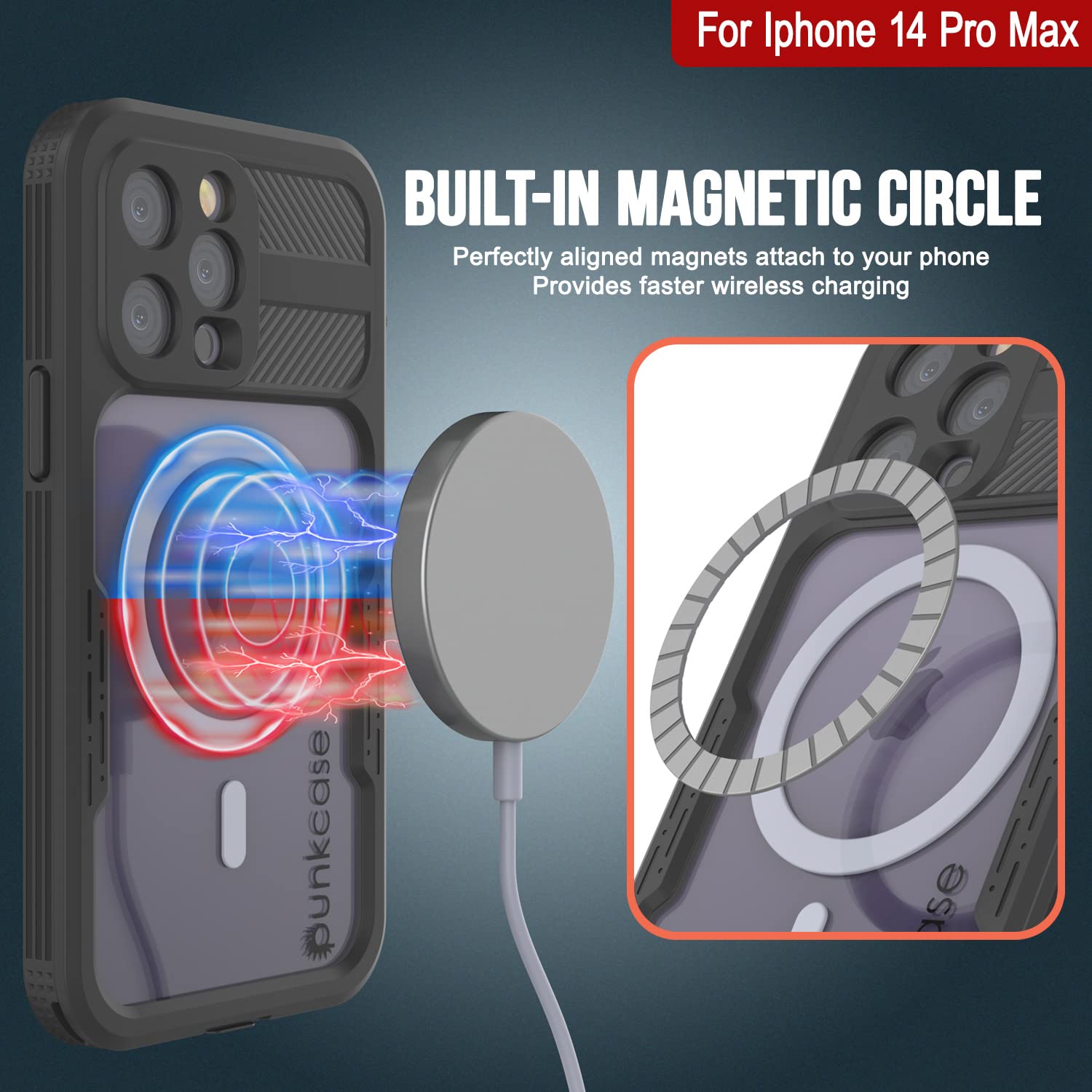 Punkcase Custodia impermeabile progettata per iPhone 14 Pro