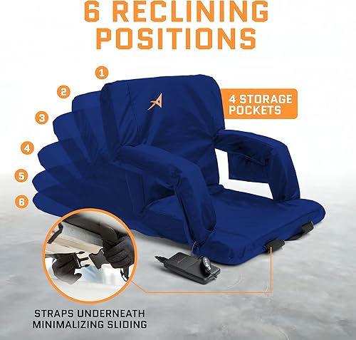 Miniatura 5 de Asientos de estadio con calefacción para gradas con respaldo  Batería USB incluida  3 niveles de calor mejorados  Silla plegable  4 bolsillos para