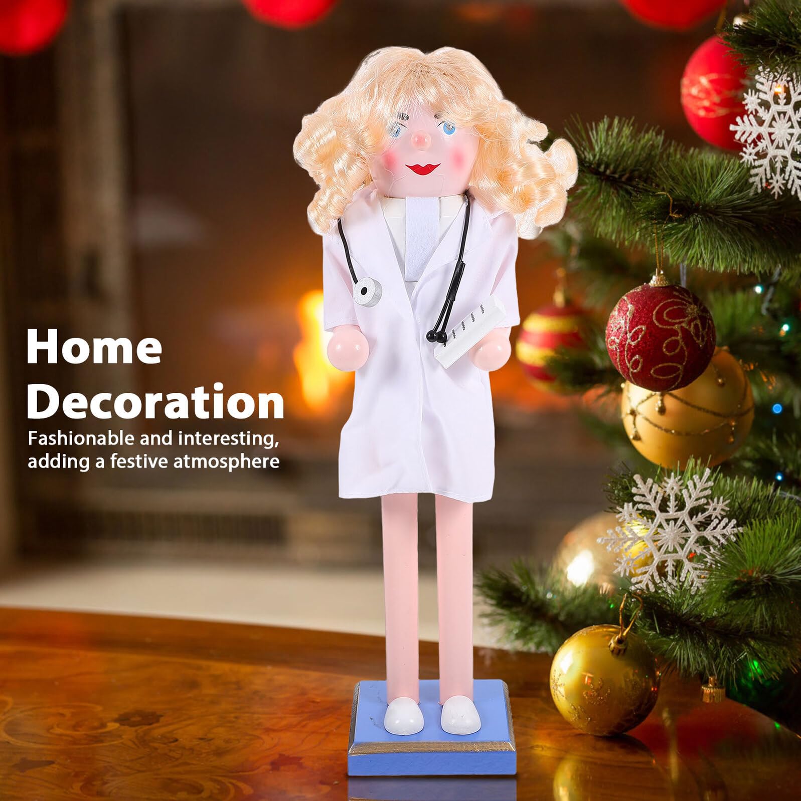 ULTECHNOVO Nussknacker Figur aus Holz für Weihnachten Tisch-nussknacker zum Basteln Traditionelle Weihnachts-Dekoration Fensterbänke und Regale