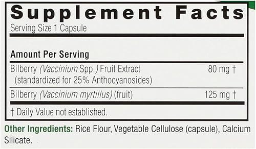 Miniatura 2 de Nature's Answer Cápsulas estandarizadas de arándano 90 unidades | Apoyo ocular y visual | Promueve la circulación