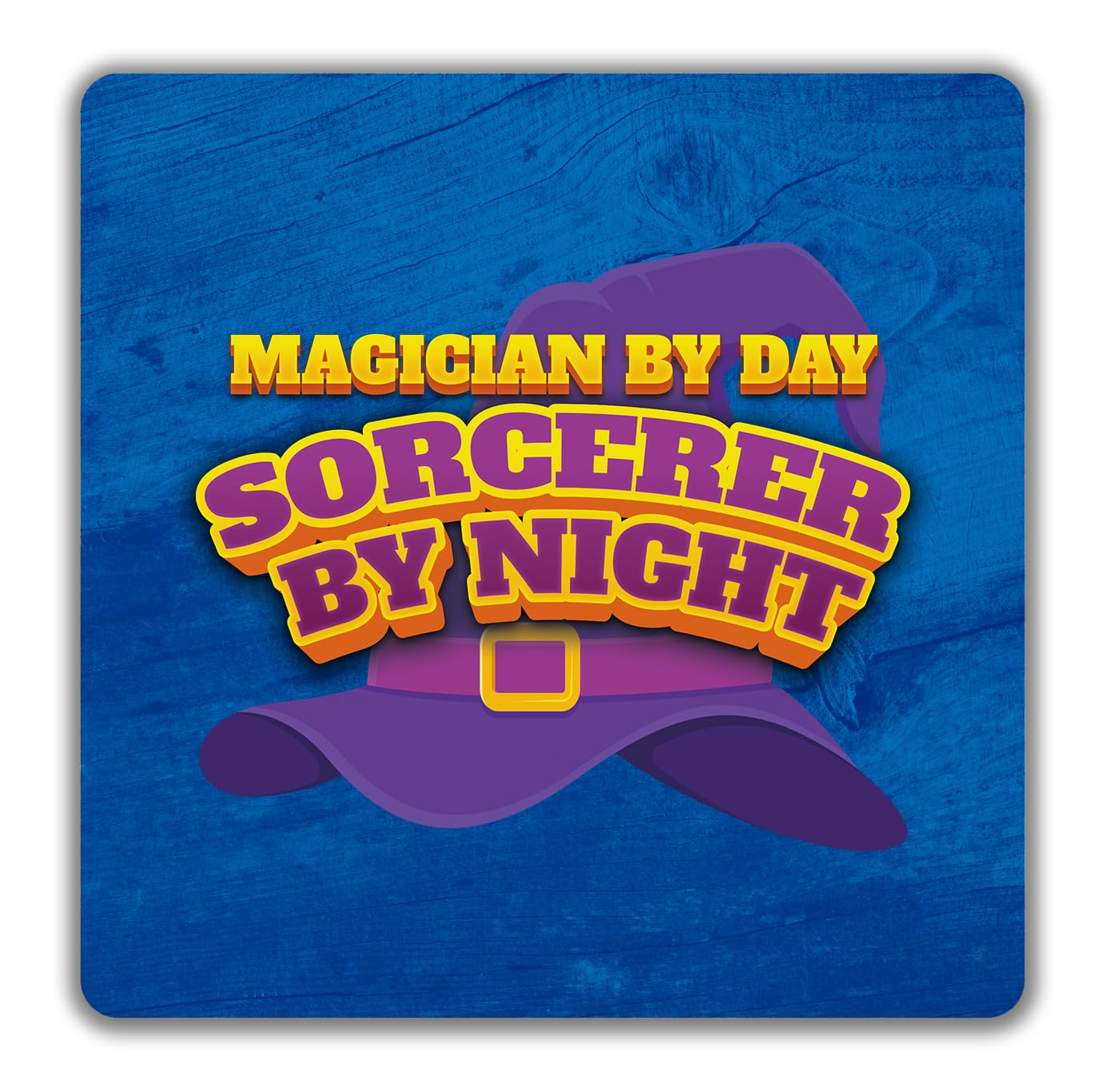 ShopagiftMagician by Day 2 Pack Coasters Sorcerer by Night Funny Wizard - 9cm x 9cm