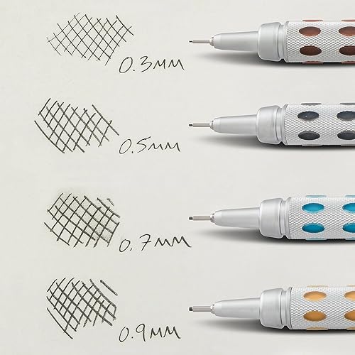 Miniatura 7 de Pentel Arts GraphGear 1000 0.012 in Premium - Portaminas (PG1013EPABP), color plateado