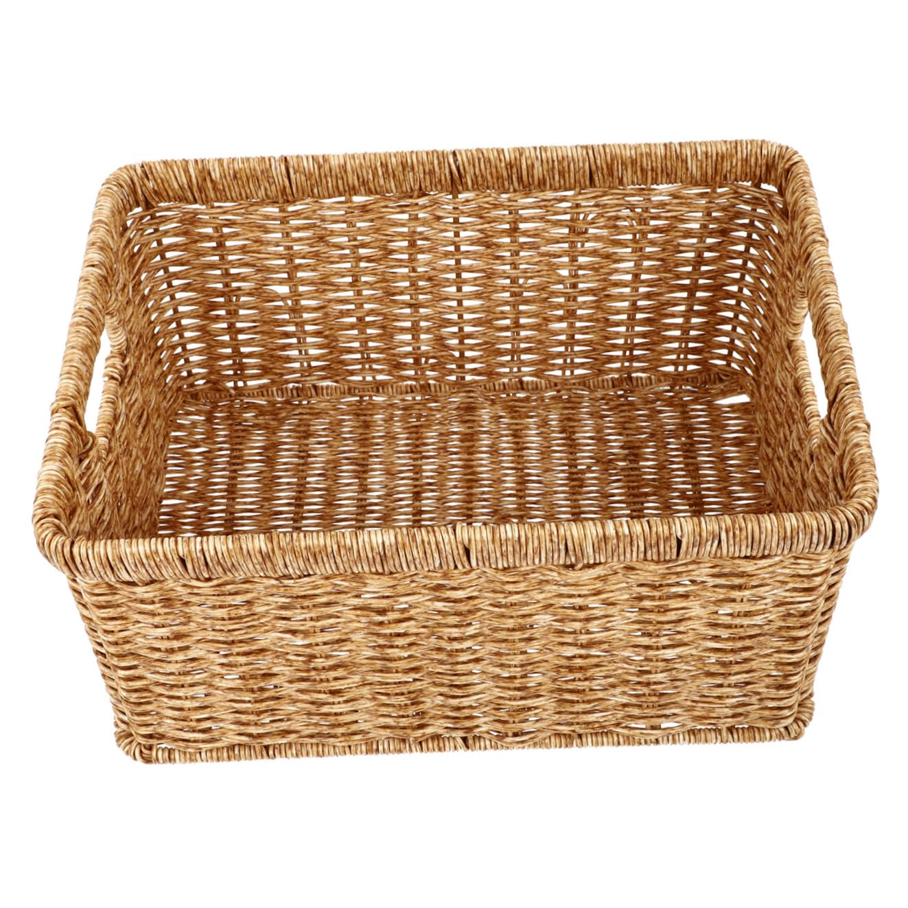 MAGICLULU Cesta de Almacenamiento de Plástico, Cesta para Ropa Sucia, Gran Capacidad, 34cm, Marrón, Adecuado para Lavandería y Cocina