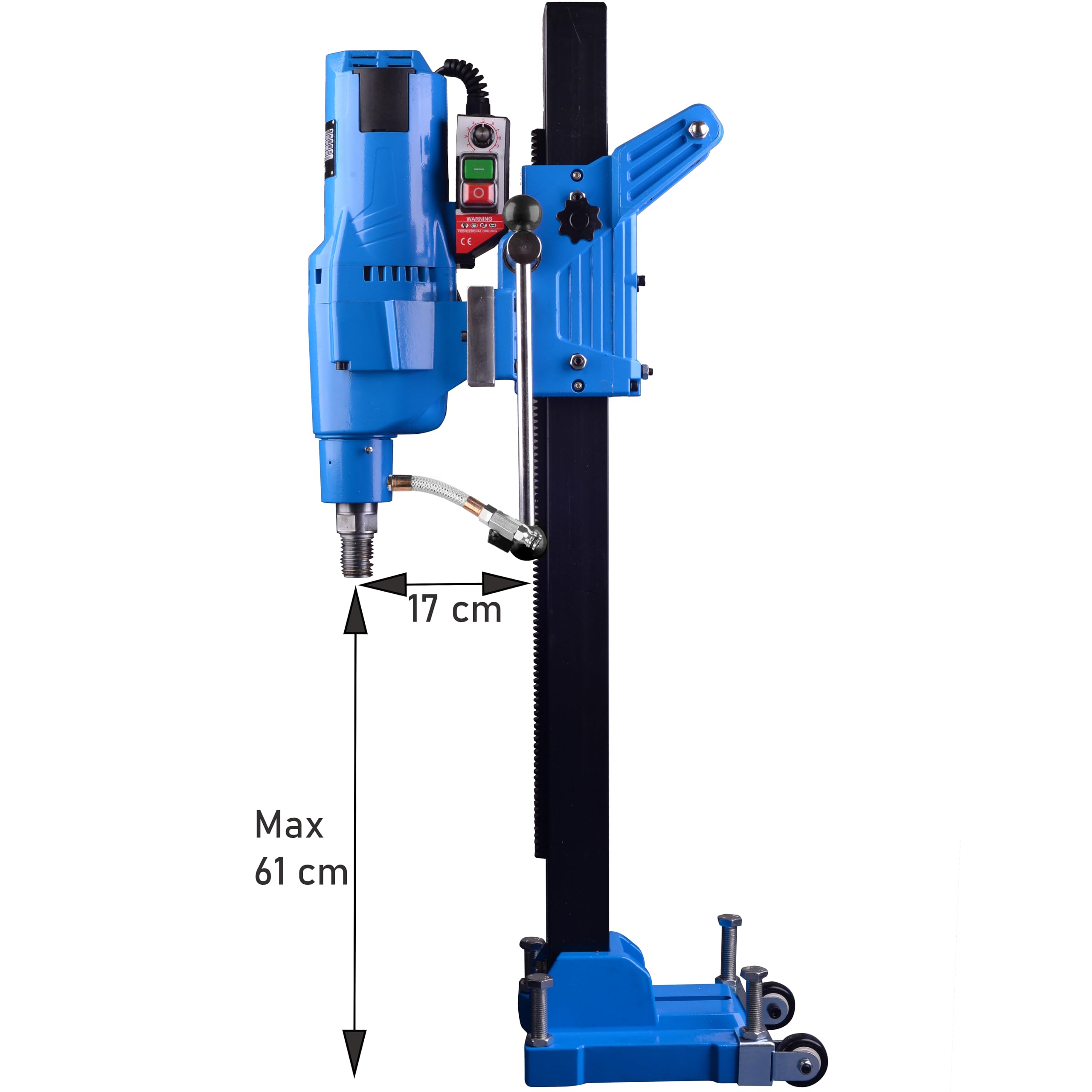 STAKO Max. Ø 305 mm trapano professionale a nucleo con potente motore 4350 – con supporto per trapano nucleare – Punte diamantate per calcestruzzo 0 – 760 giri/min – Unità di perforazione con