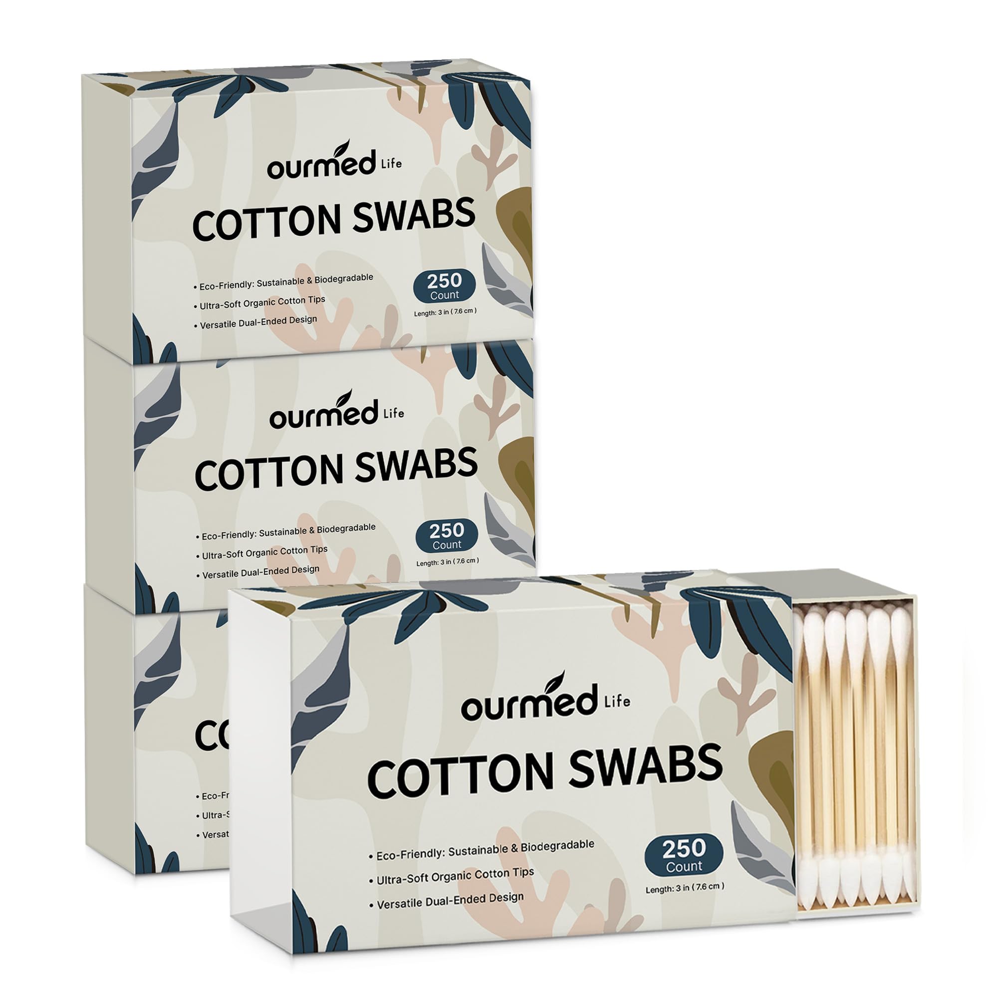 ourmed life Tamponi di cotone, confezione da 4, totale 1000 pezzi