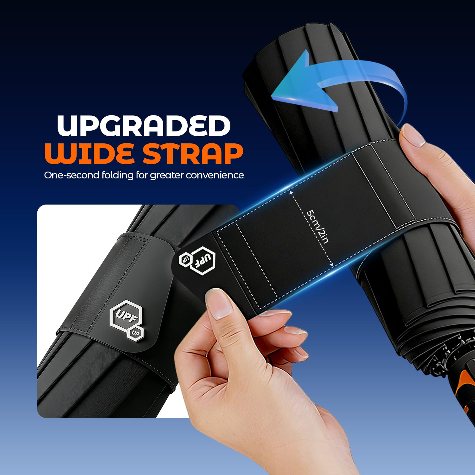 auvstar Parapluie Pliant RéSistant aux Vents Jusqu'à 140 Km/H, Grand Parapluie，UPF 50+, 105 cm Extra Large, 60 Fibres de Verre, Ouverture Automatique, Fermeture à vis et RevêTement en RéSine