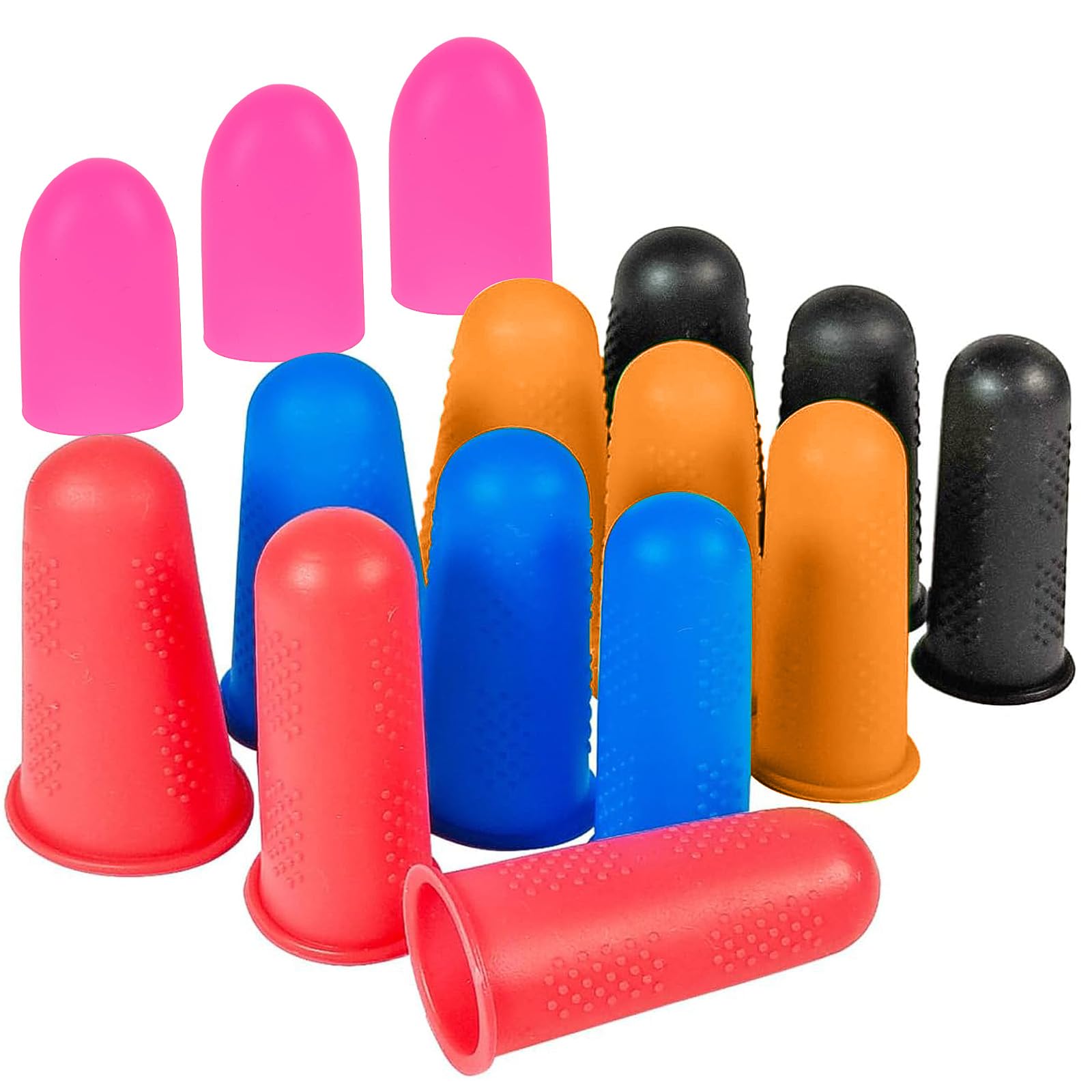 Protège Doigts en Silicone Lot de 15, 4 Tailles XS/S/M/L pour Couture Colle Chaude Cire Résine