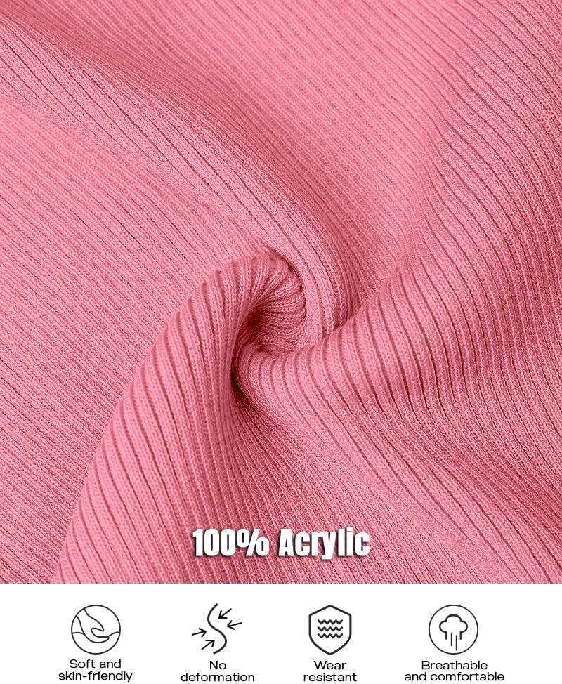 CHICME Quarter Zip Pullover Sweaters for Women Long Sleeve Fitted Sweater Casual Ribbed Knit Tops - Image 7