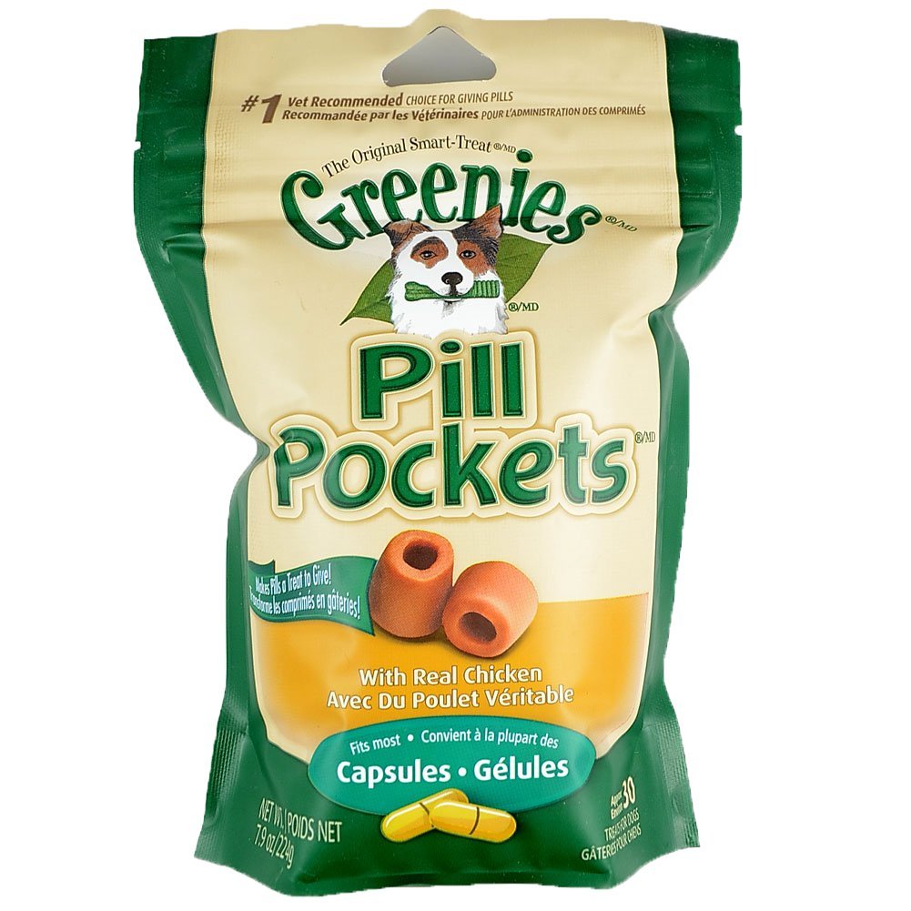 Greenies Dog Capsule Pill Pockets | Chicken 30 count - Pack of 4