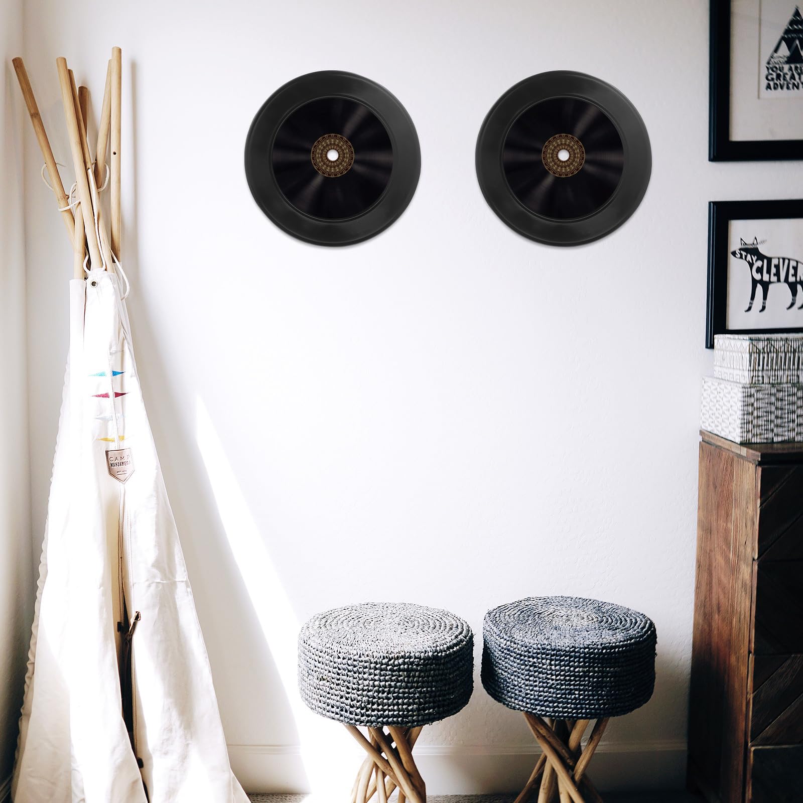 SUPVOX Dischi in Vinile per Casa 12 Pezzi Neri, Decorazioni Murali Estetiche in Stile Indie, Adatti a Pareti di Bar, Locali e Camere da Letto