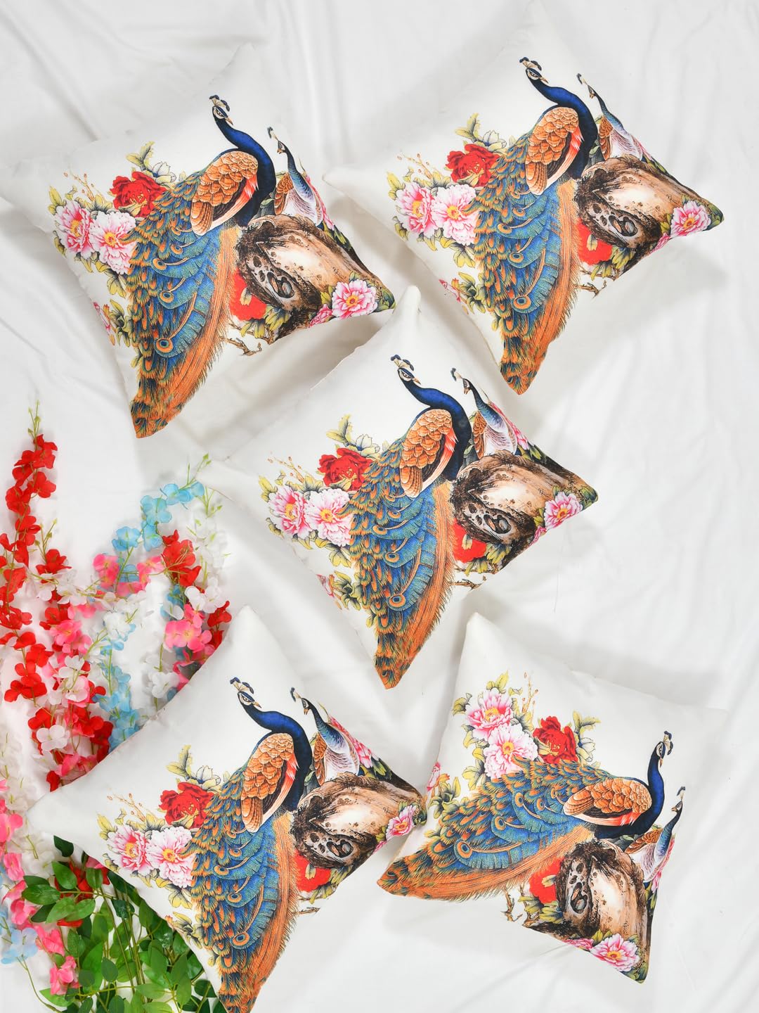 Clasiko Cushion Covers Set of 5; 16x16 Inches; Serenity