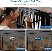 Vista 2 de Petrova Mueble de jaula para perros de 47 pulgadas para 1 perro, resistente para perros medianos y medianos, jaula de madera para perros con puerta