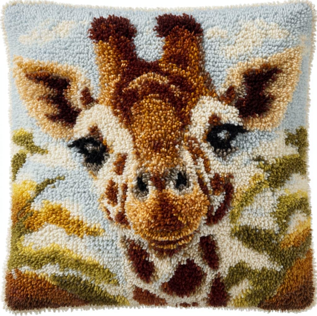 AxiangziK DIY Latch Hook Kits 43x43cm,Giraffe