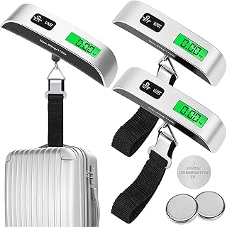 Digital Luggage Scale,3 Pack Luggage Weight Scale,110LB Handheld Digital Hanging Scales,Baggage Scale with Backlit LCD Display,Portable Suitcase Weight Scale with Hook for Travelers,Battery Included