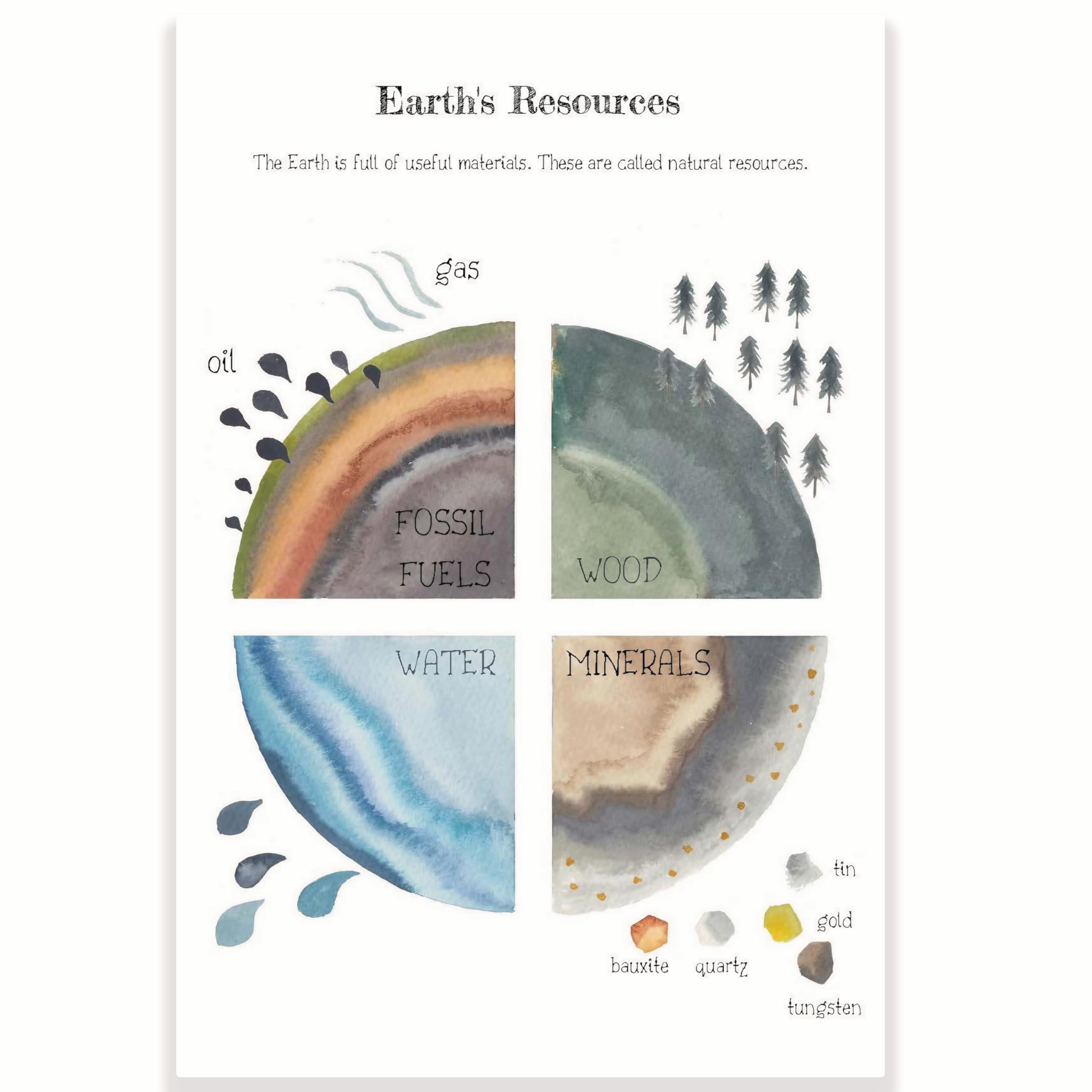 Earth's Resources Classroom Poster - Anatomy of Planet Earth - Science Class Poster - 12 x 18 Inch - Classroom Decor - Classroom Must Haves - Back To School Decor - CPS0364
