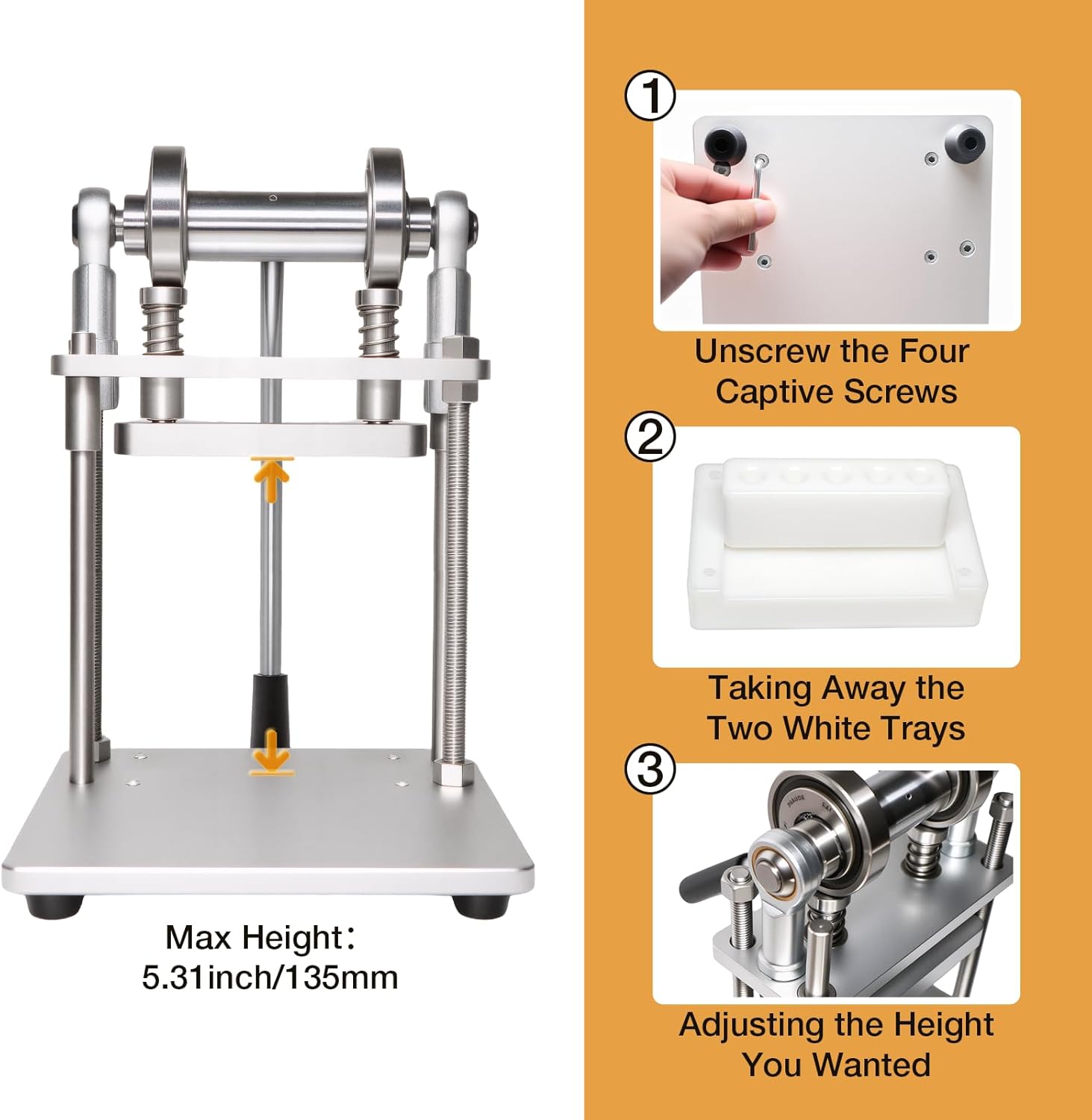 Arbor Press for 0.5ml 1ml Empty Oil Cartridges Press Capping Machine for Cartridges (Press 5 Pieces at a Time)