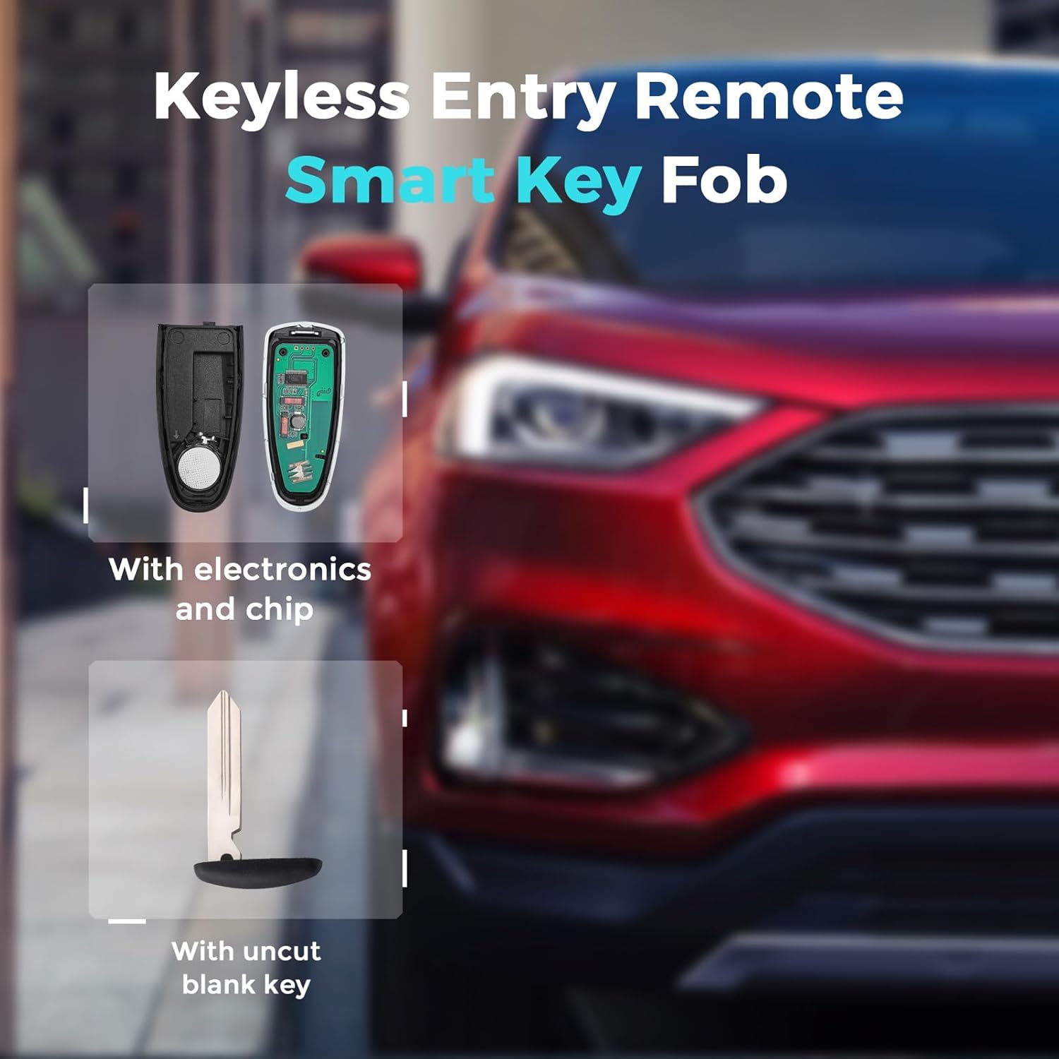 HelloAuto Key Fob Fit for for Ford Explorer Edge 2011-2015, Smart Keyless Entry Remote Start Control for Taurus Focus Expedition Flex 2013-2019 Focus Lincoln MKX MKS MKT Navigator M3N5WY8609