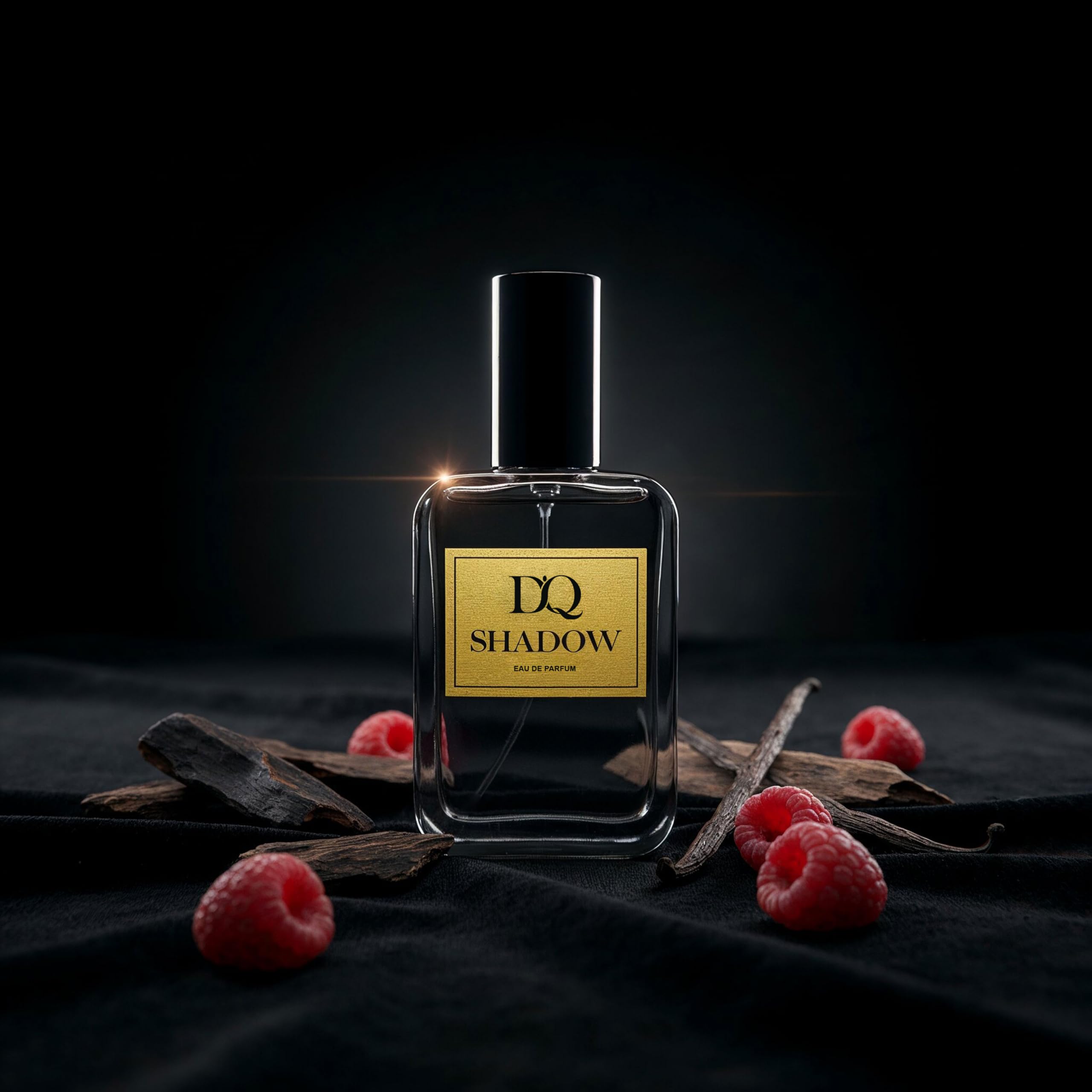 D’QAR SHADOW | Eau de Parfum Herren – Dunkler Herrenduft mit Oud, Weihrauch, Safran & Himbeere – Rauchig, warm & holzig – 50 ml