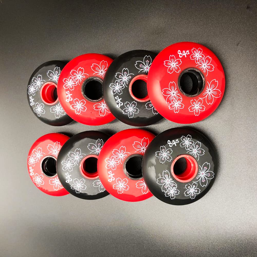 Generico Rotelle per Pattini in Linea Esterno Interno Ruote di Ricambio per Skate in Linea Pattinaggio Ruote per Pattini A Rotelle Senza Cuscinetti da 72 mm/76 mm/80 mm 84A