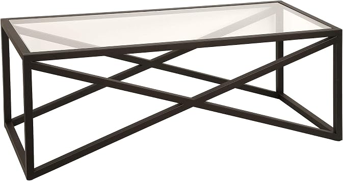 Henn&Hart 46" Modern Coffee Table, Black