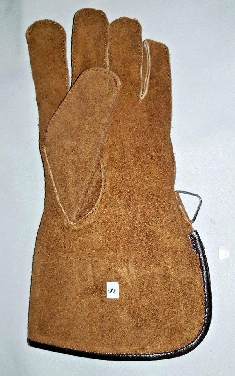 AltawashFalconry Glove Single Layer (Small Size) Suede Leather 12" Long (Tan Brown)